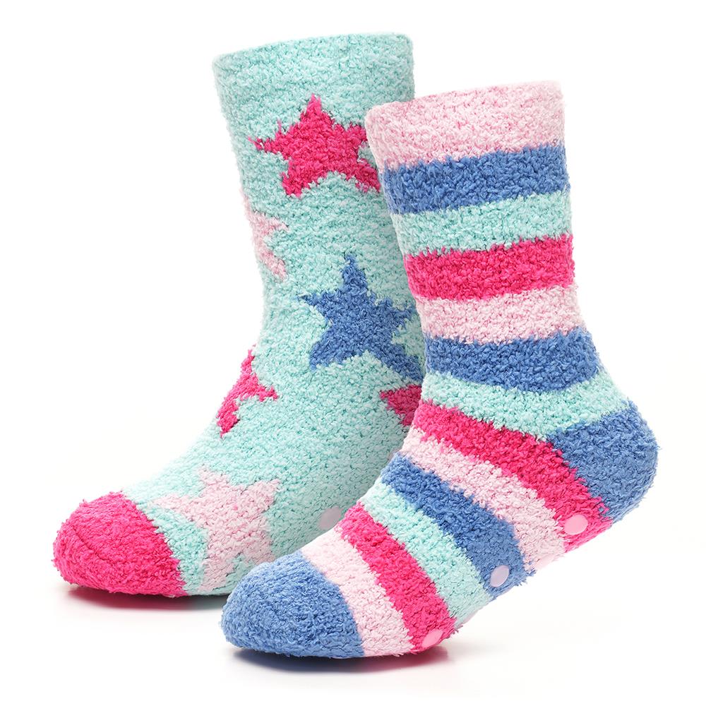 4 Pairs Girls Hearts & Stars Cosy Socks - Image 3