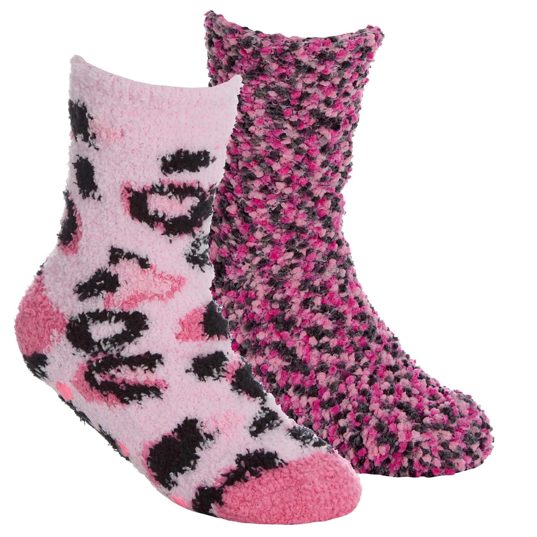 4 Pairs Girls Rainbow & Leopard Print Cosy Socks - Image 3