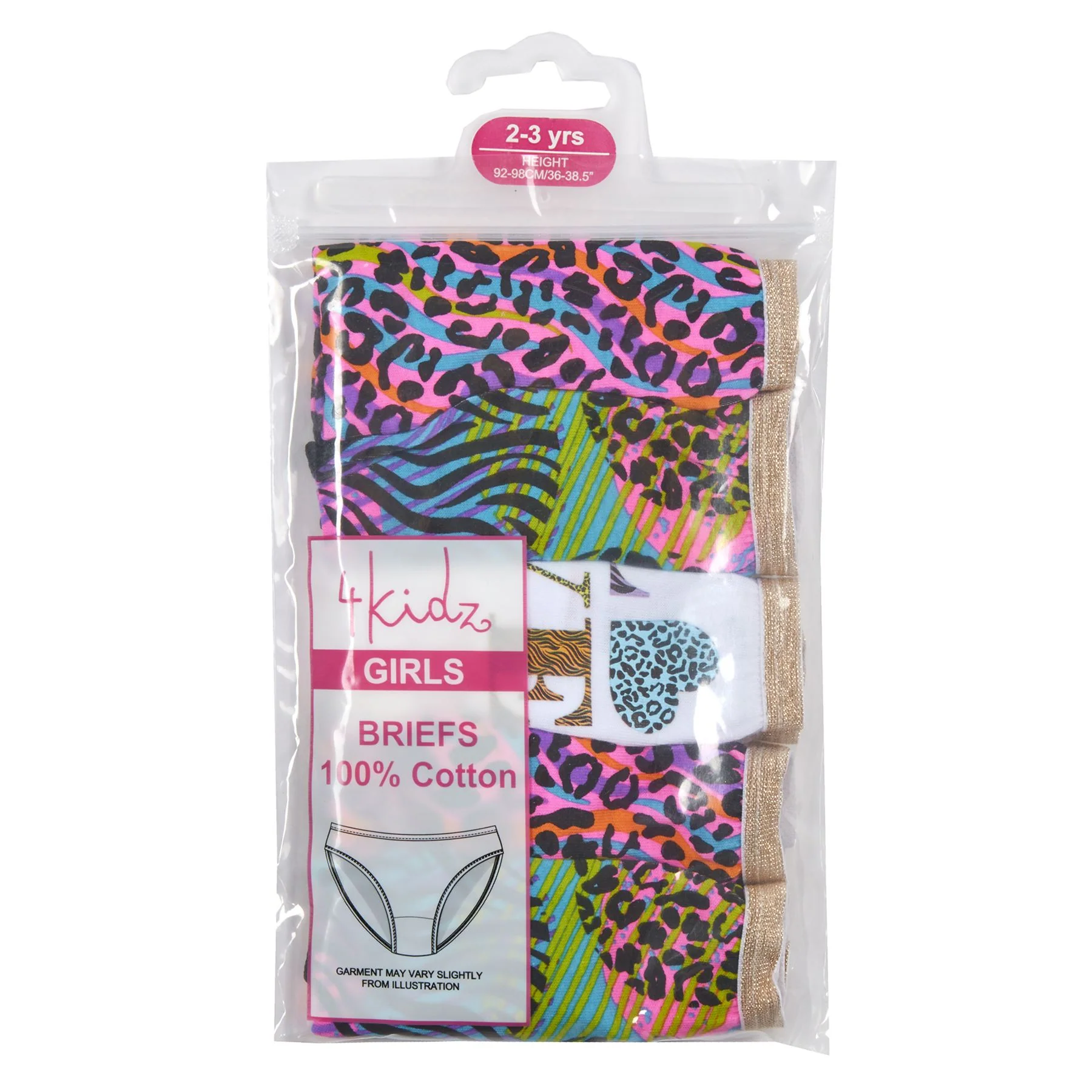 5 Pairs Girls Dark Leopard Cotton Knickers - Image 3