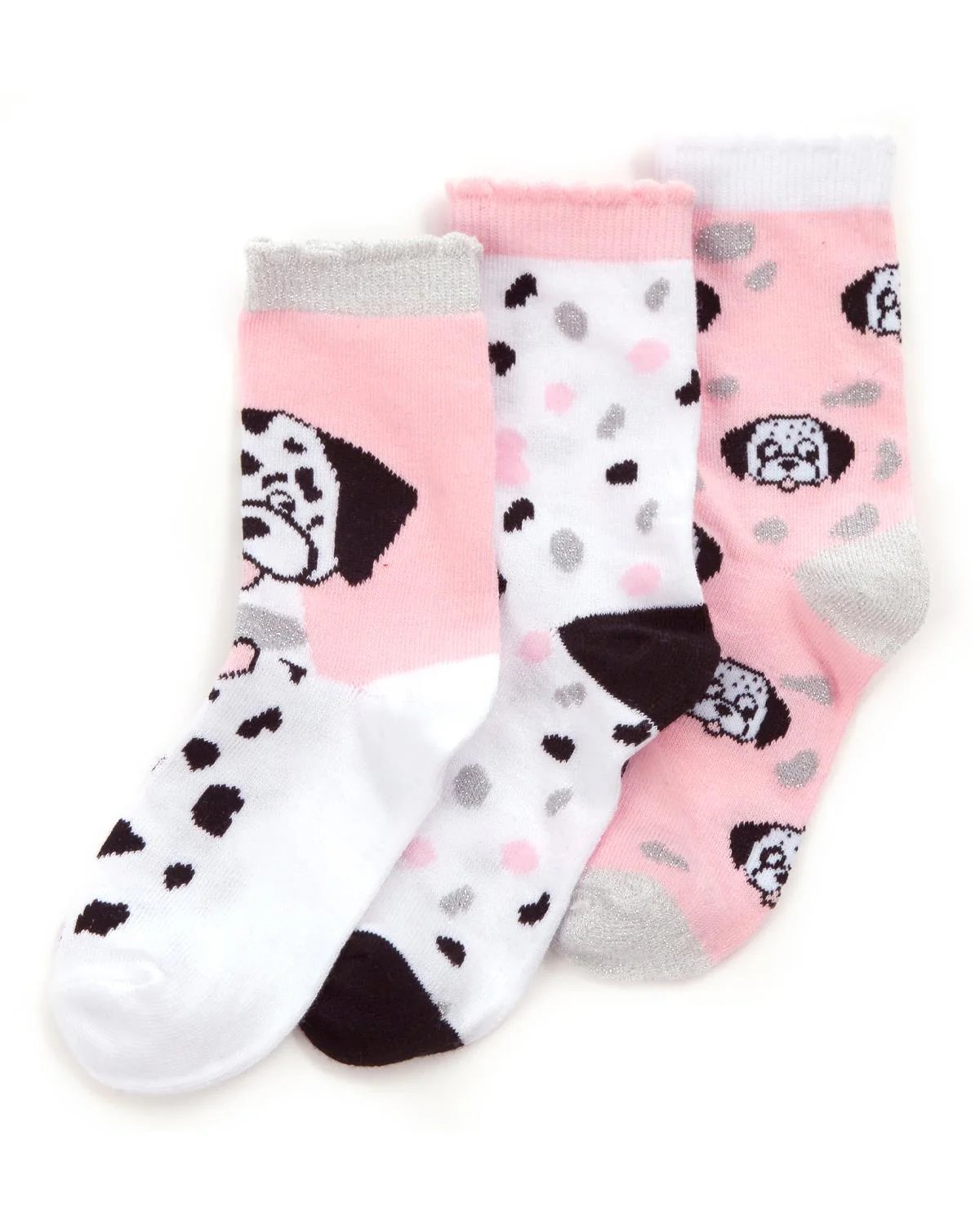 6 Pairs Girls Dogs & Rainbows Ankle Socks - Image 3