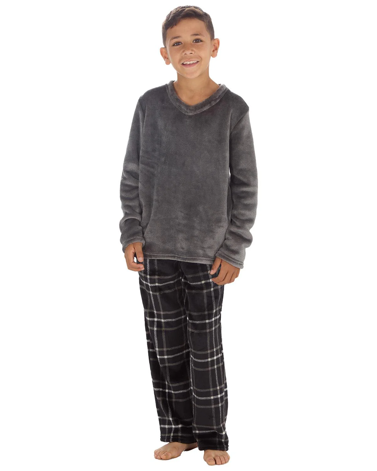 Cargo Bay Boys Polished Fleece Check Pyjamas - Image 3