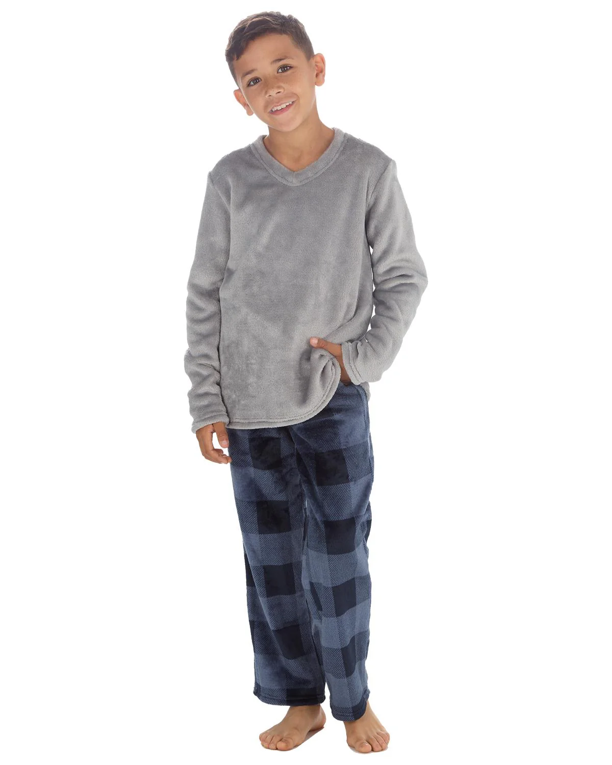 Cargo Bay Boys Polished Fleece Check Pyjamas - Image 5