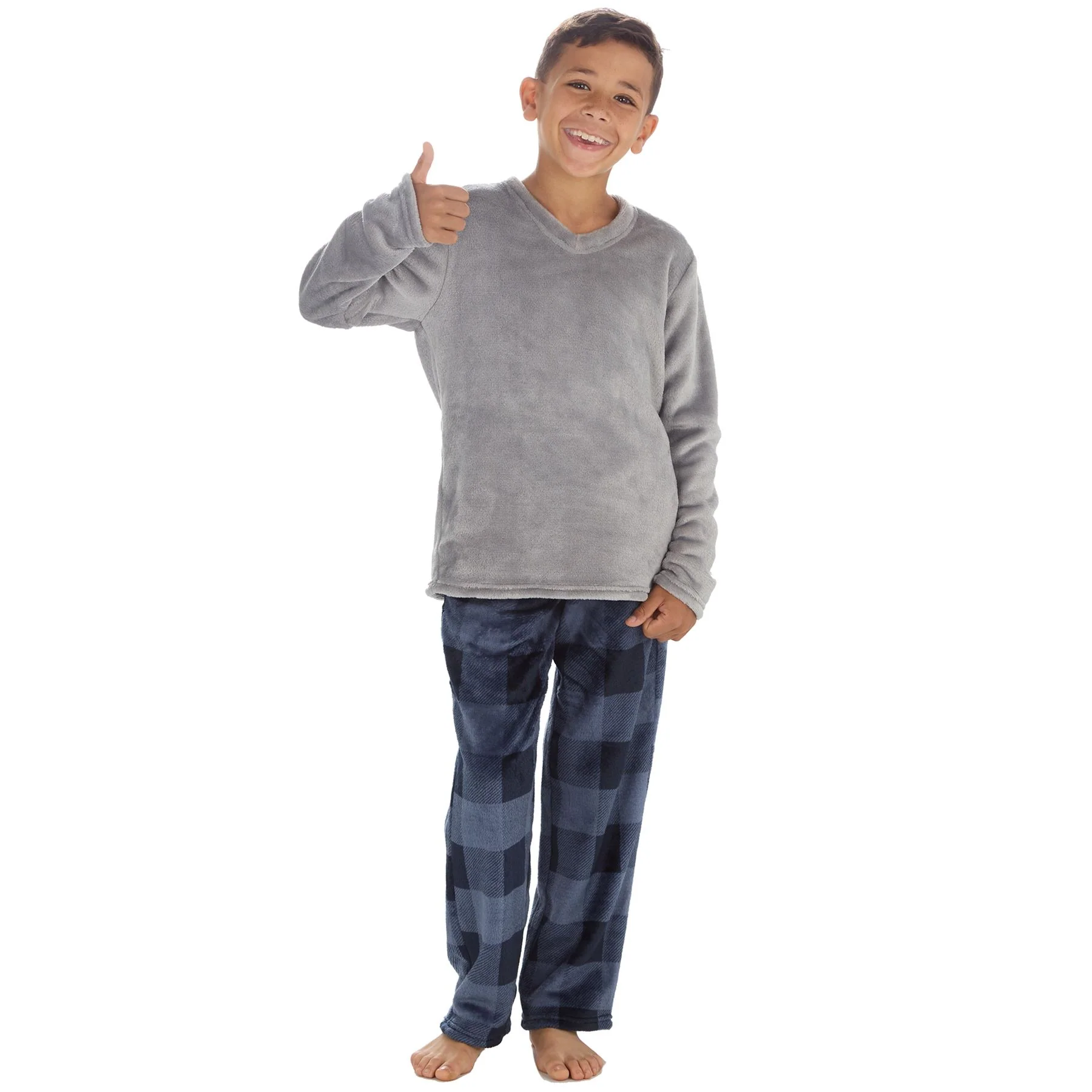 Cargo Bay Boys Polished Fleece Check Pyjamas - Image 6