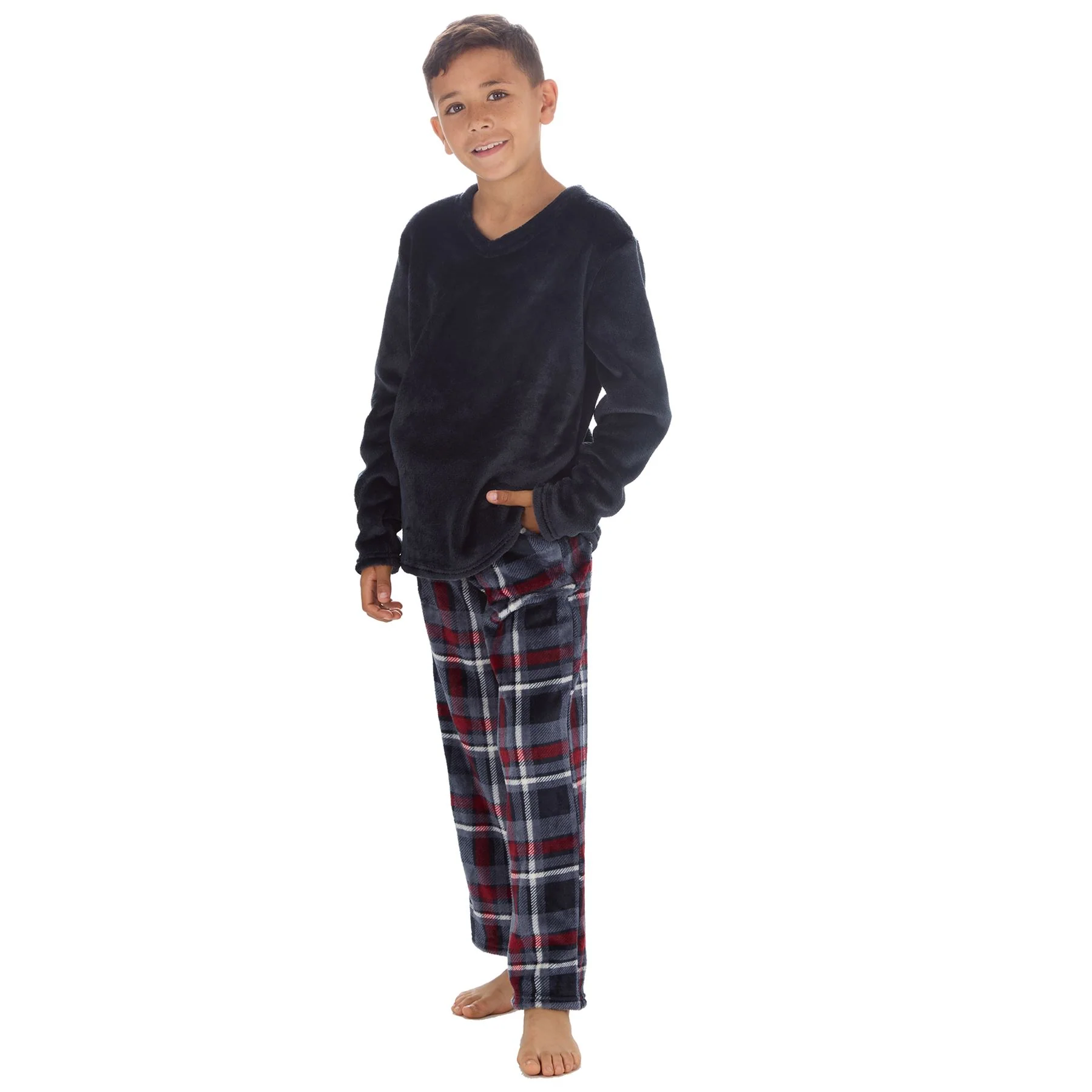 Cargo Bay Boys Polished Fleece Check Pyjamas - Image 9