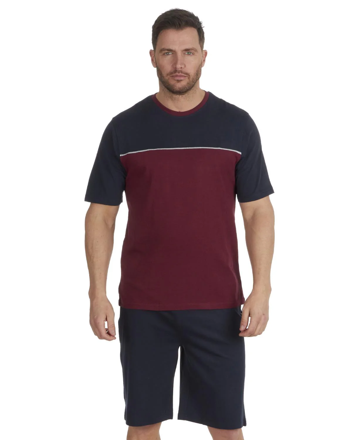 Cargo Bay Mens Contrast Piping Short Jersey Pyjamas - Image 4