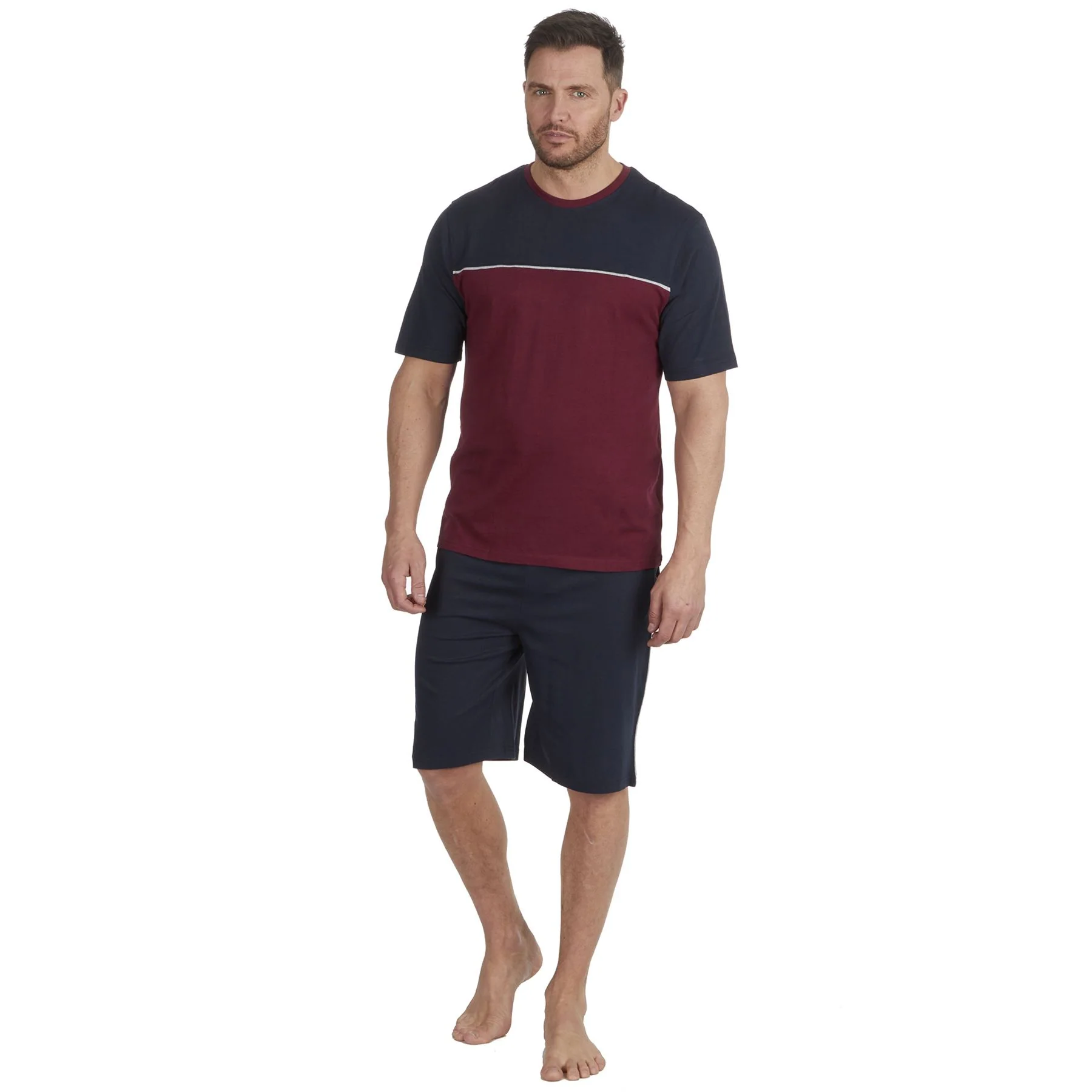 Cargo Bay Mens Contrast Piping Short Jersey Pyjamas - Image 5