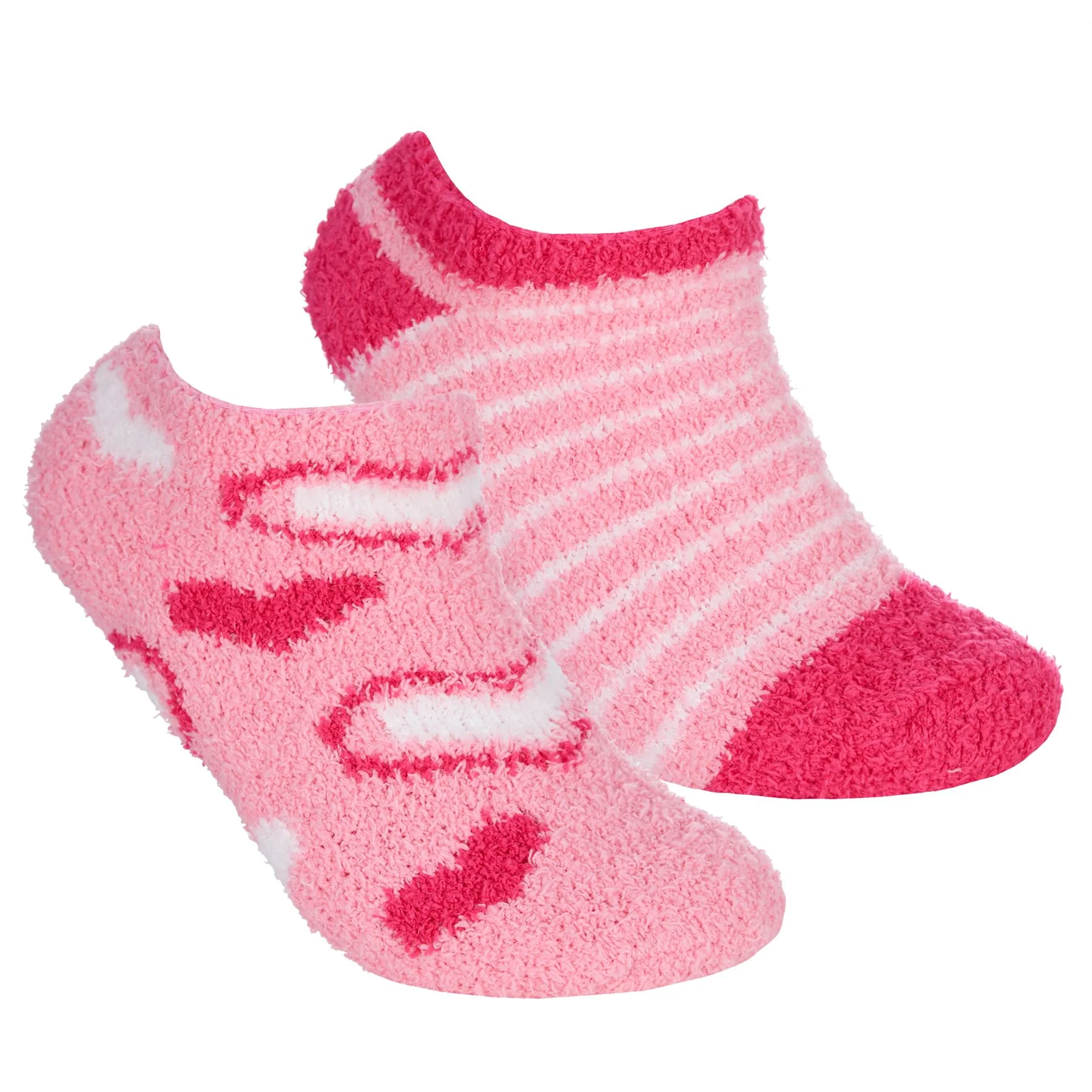Forever Dreaming 4 Pack Womens Heart Cosy Trainer Socks - Image 4