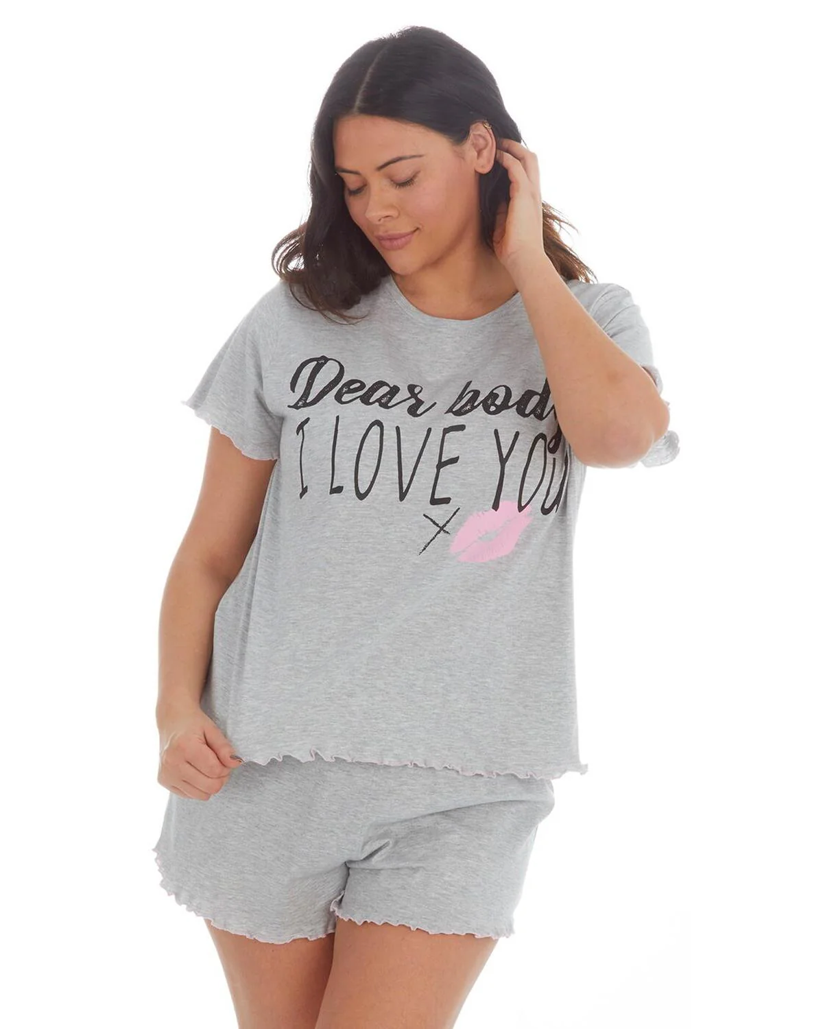 Forever Dreaming Plus Size 'Dear Body' Short Pyjamas - Image 3