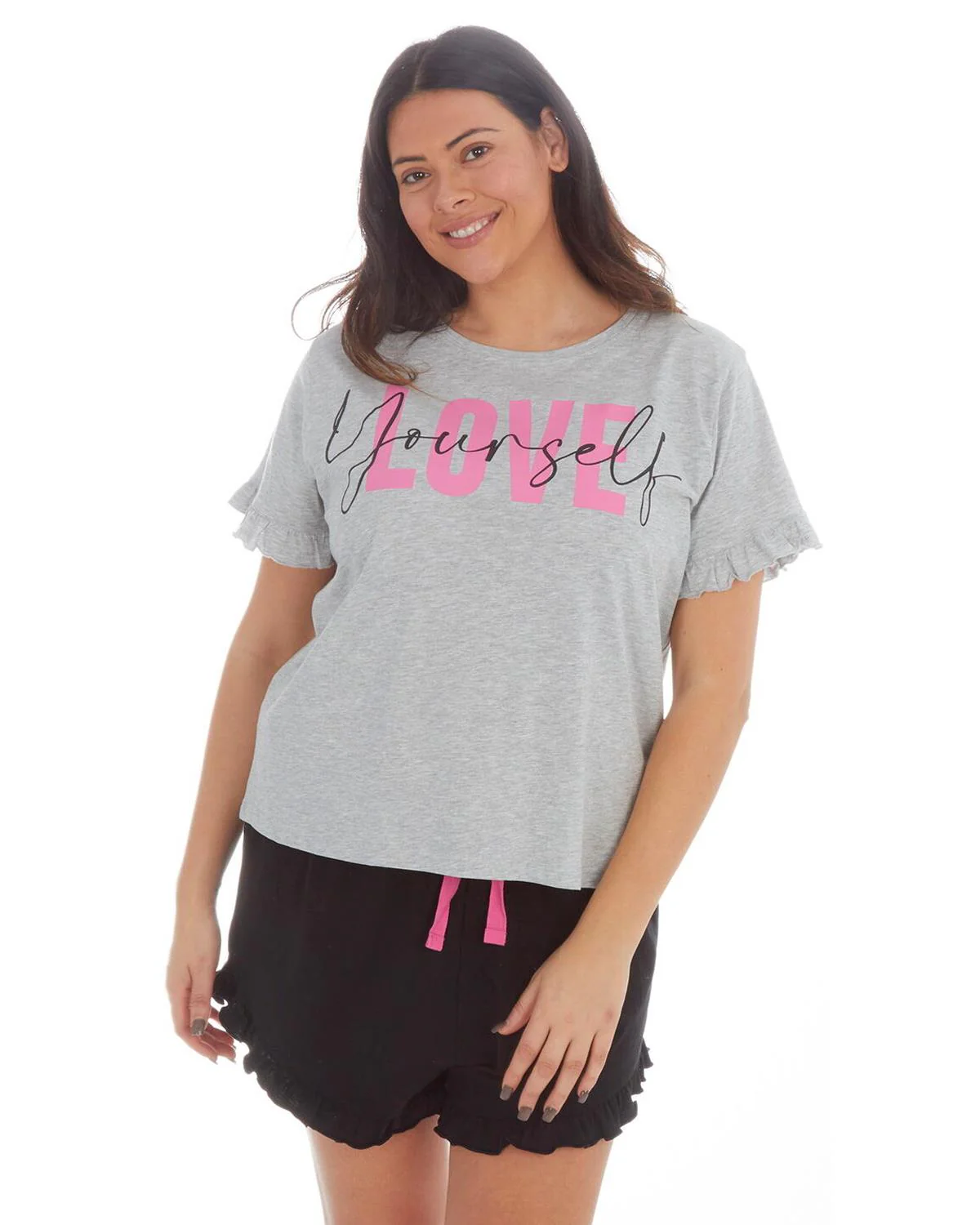 Forever Dreaming Plus Size 'Love Yourself' Short Pyjamas - Image 3