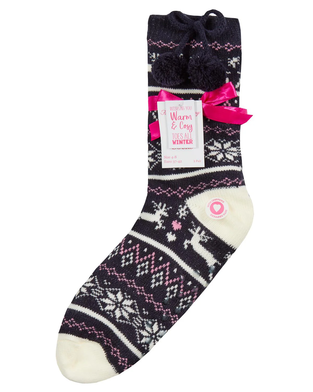 Forever Dreaming Womens Fairisle Slipper Socks - Image 4