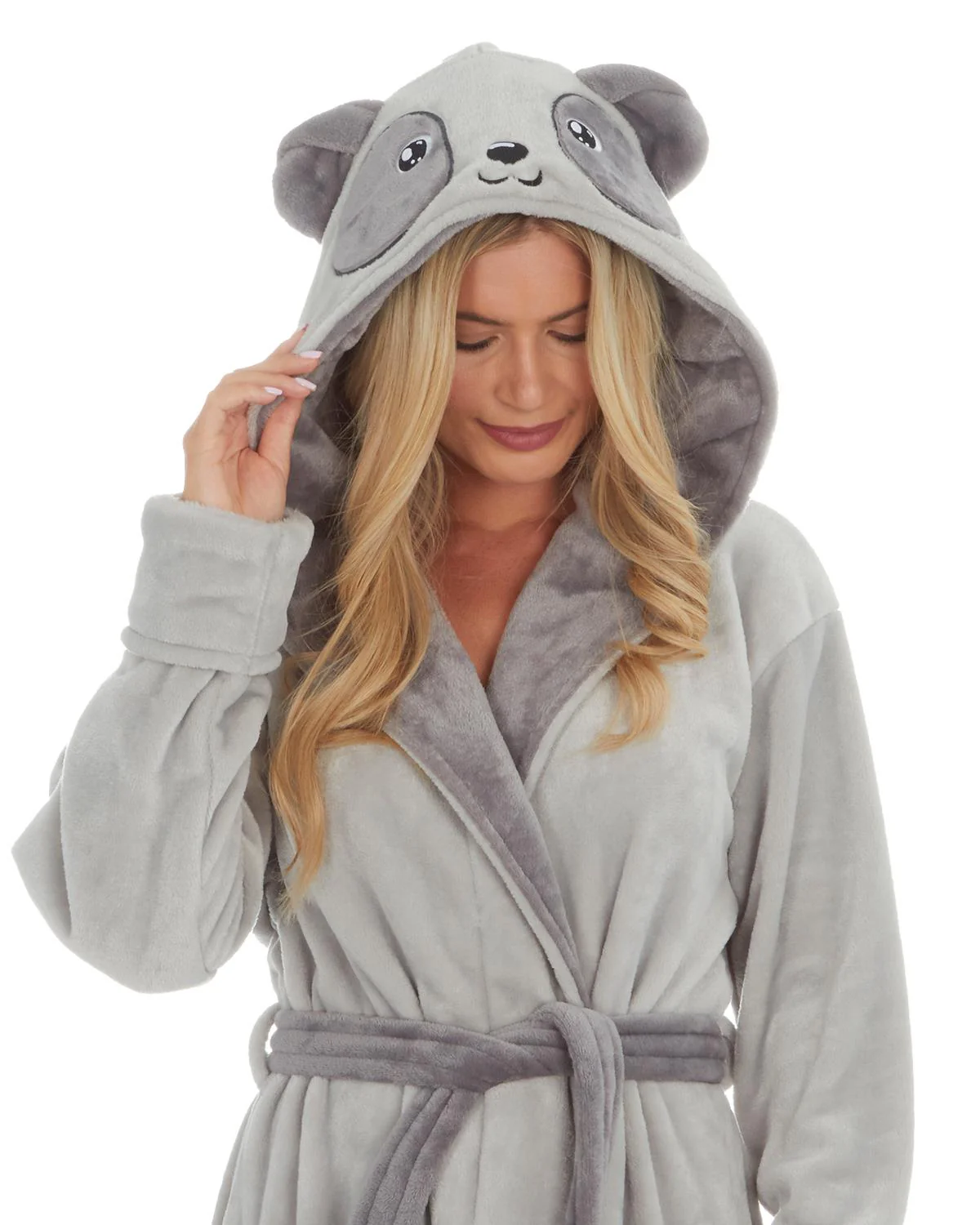 Forever Dreaming Womens Grey Panda Dressing Gown - Image 4