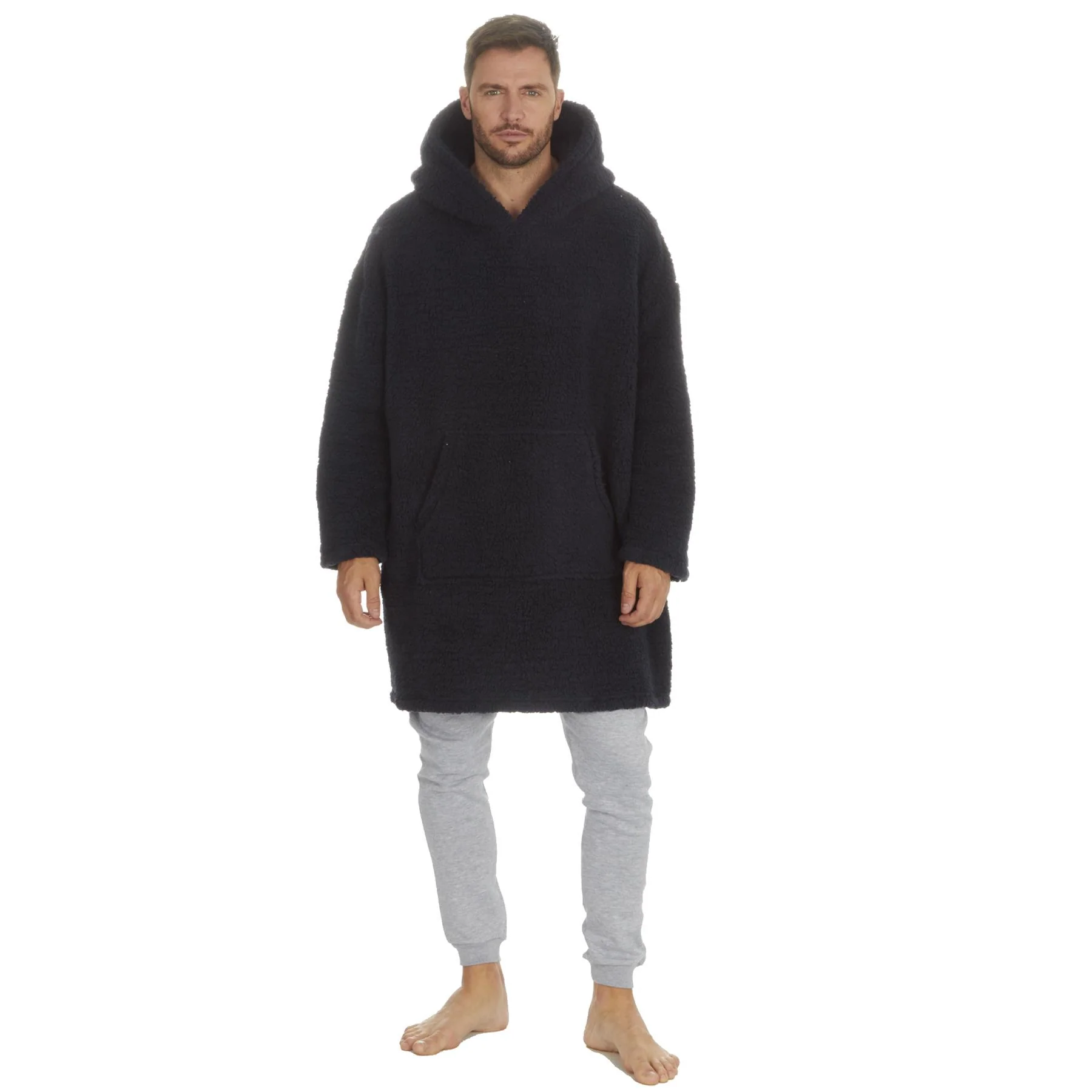 Huggable Mens Borg Fleece Oversized Hoodie - Image 10