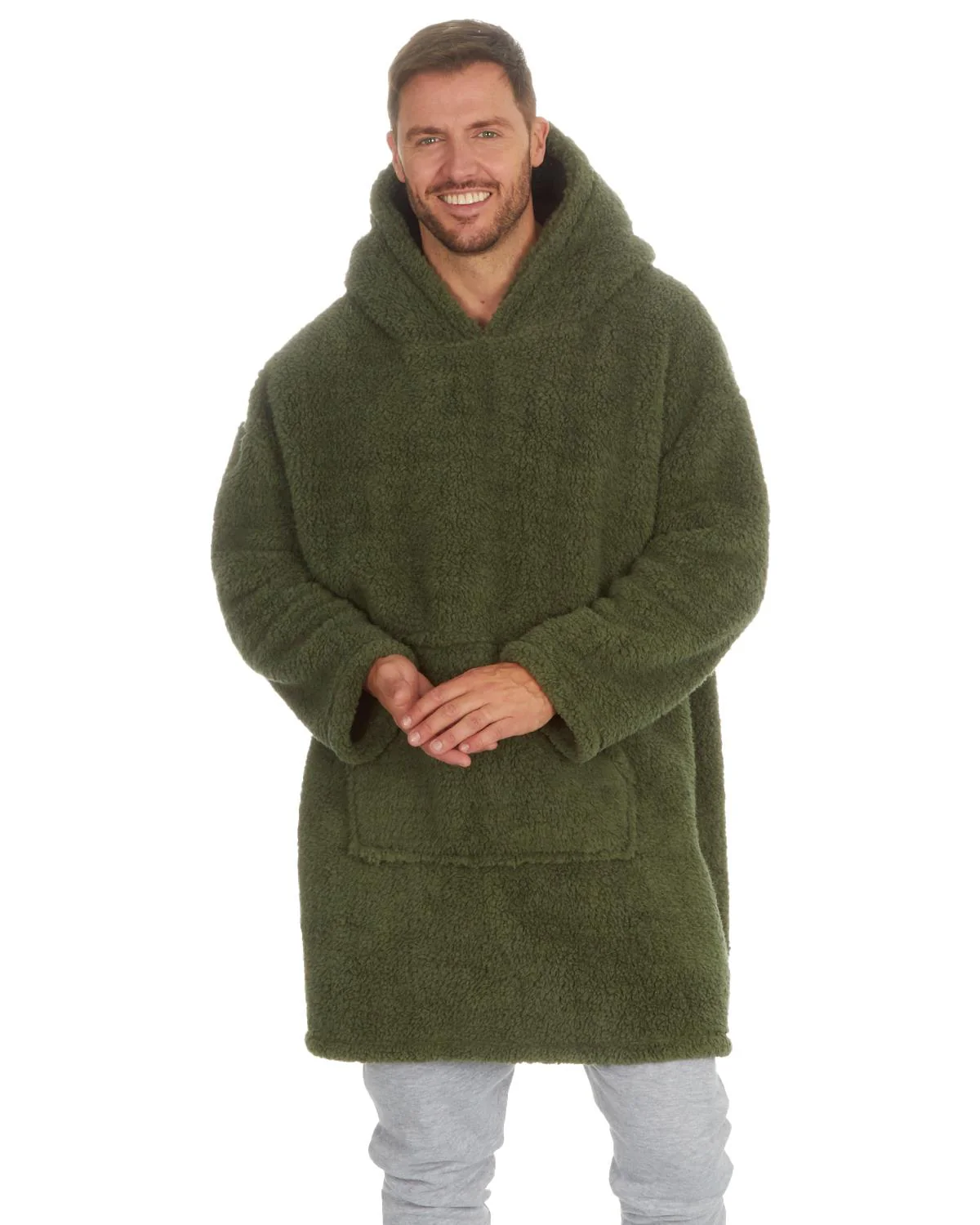 Huggable Mens Borg Fleece Oversized Hoodie - Image 12