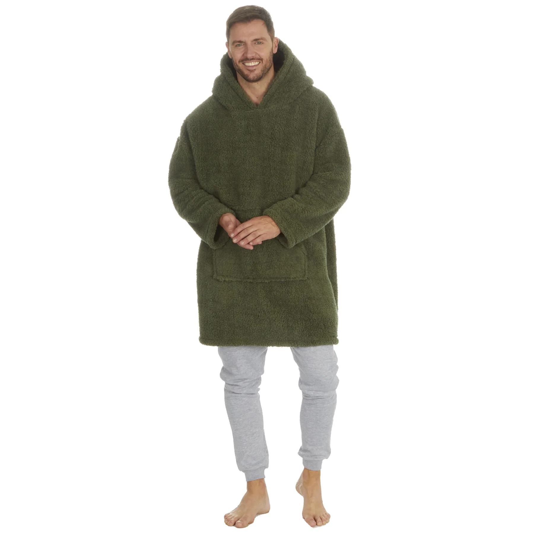 Huggable Mens Borg Fleece Oversized Hoodie - Image 13
