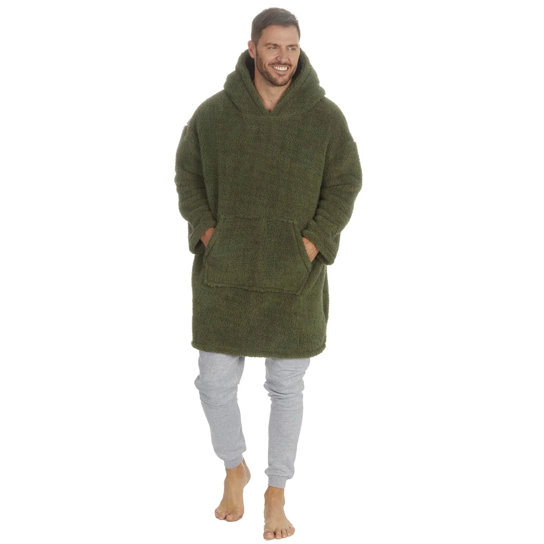 Huggable Mens Borg Fleece Oversized Hoodie - Image 14