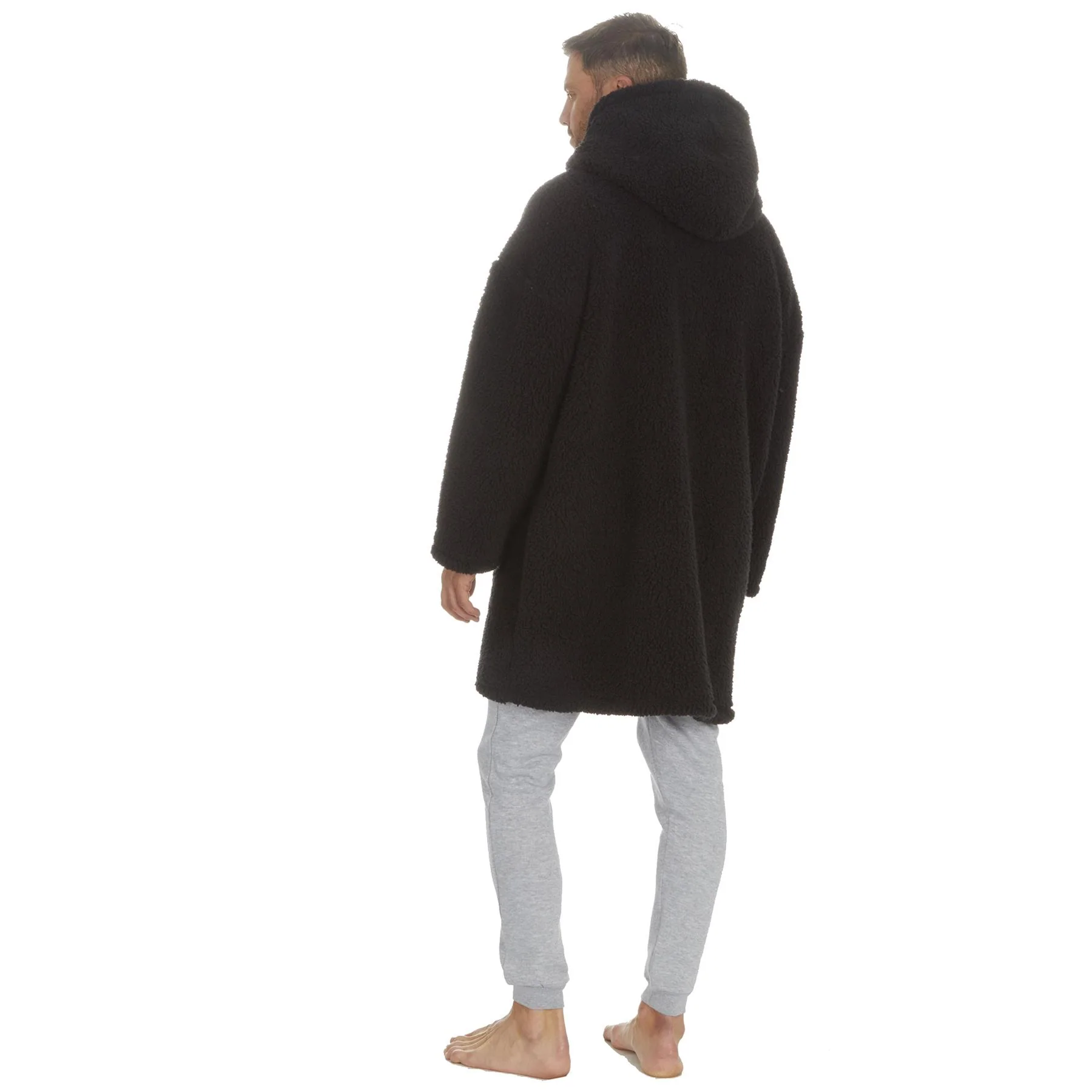 Huggable Mens Borg Fleece Oversized Hoodie - Image 3