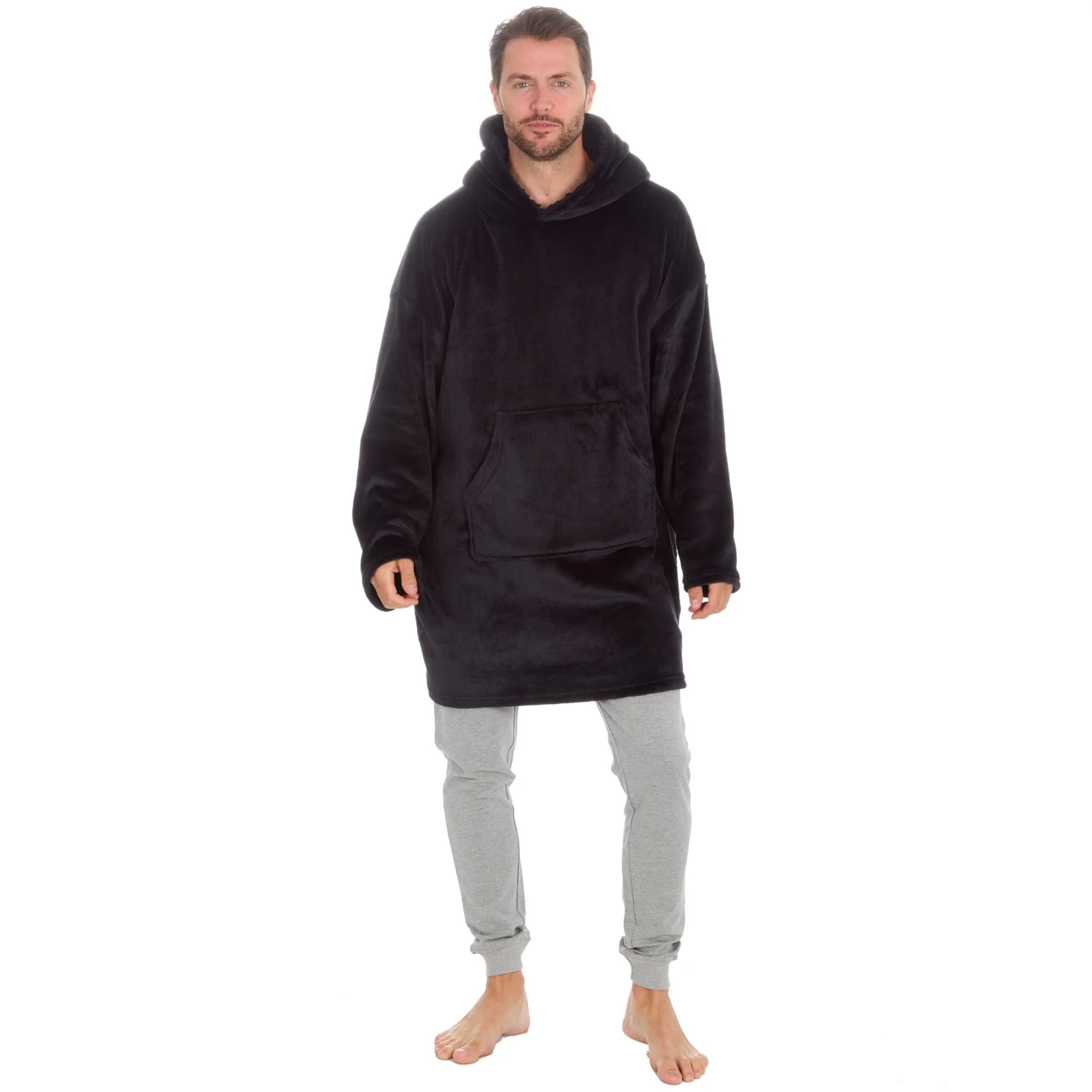 Huggable Mens Polished Fleece Oversized Hoodie - Image 3