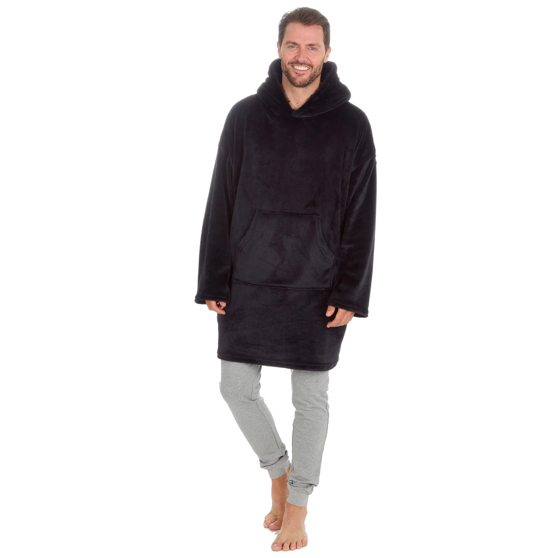 Huggable Mens Polished Fleece Oversized Hoodie - Image 5