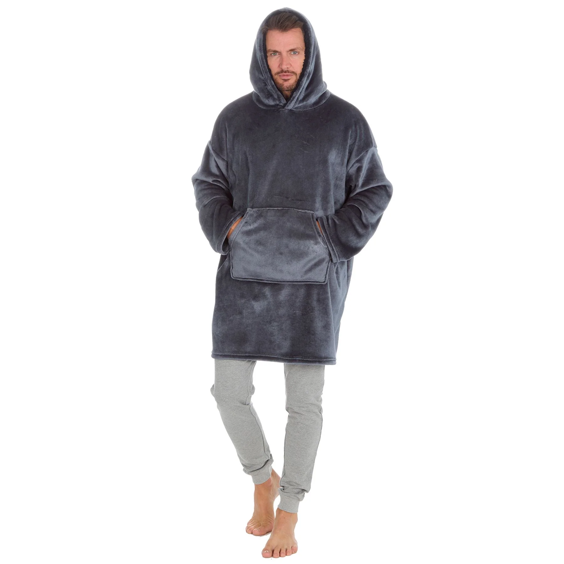 Huggable Mens Polished Fleece Oversized Hoodie - Image 7