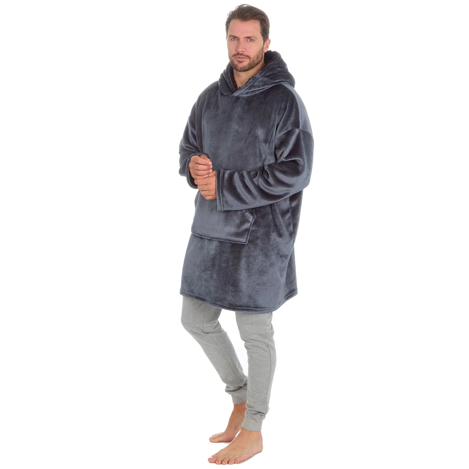 Huggable Mens Polished Fleece Oversized Hoodie - Image 9