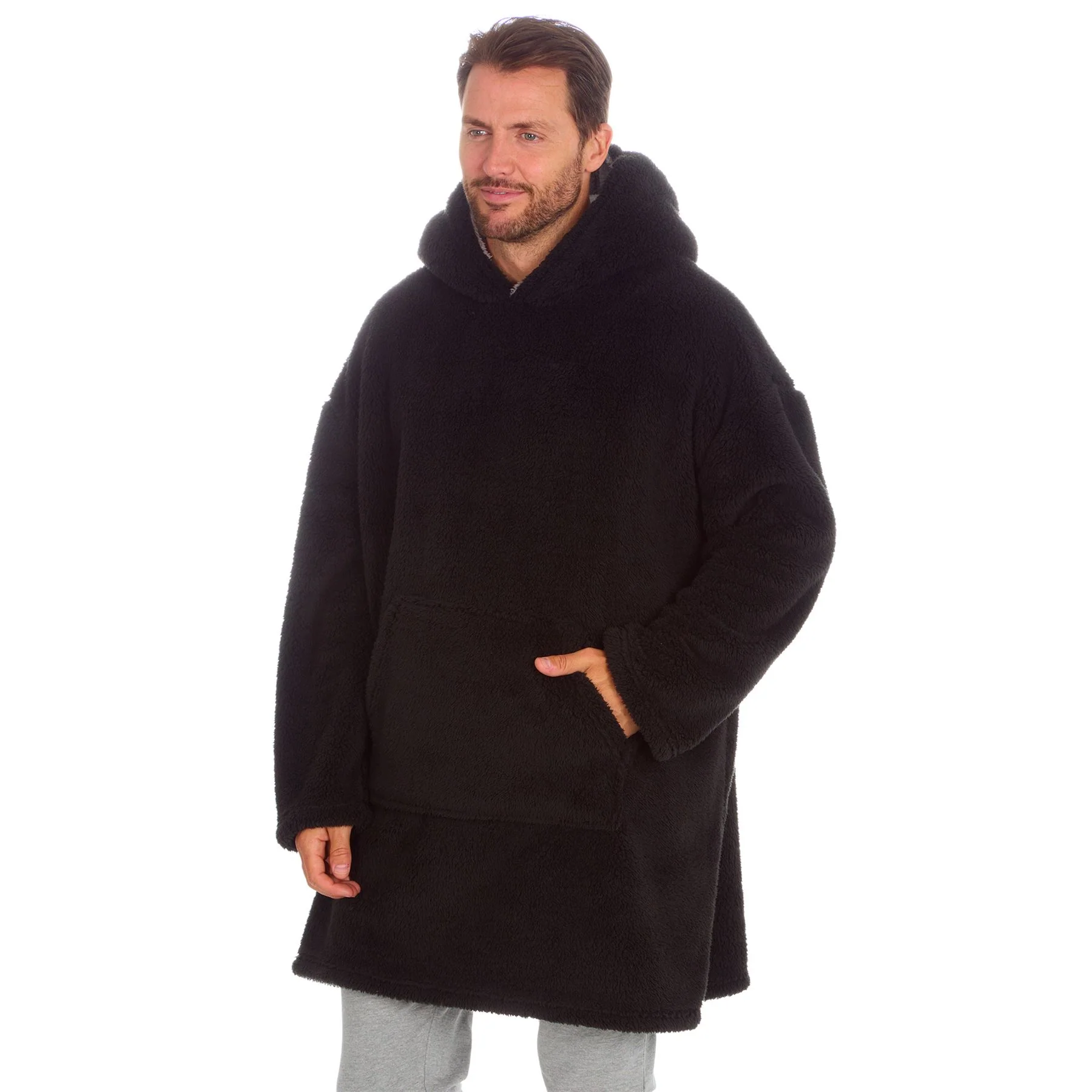 Huggable Mens Snuggle Fleece Oversized Hoodie - Image 3