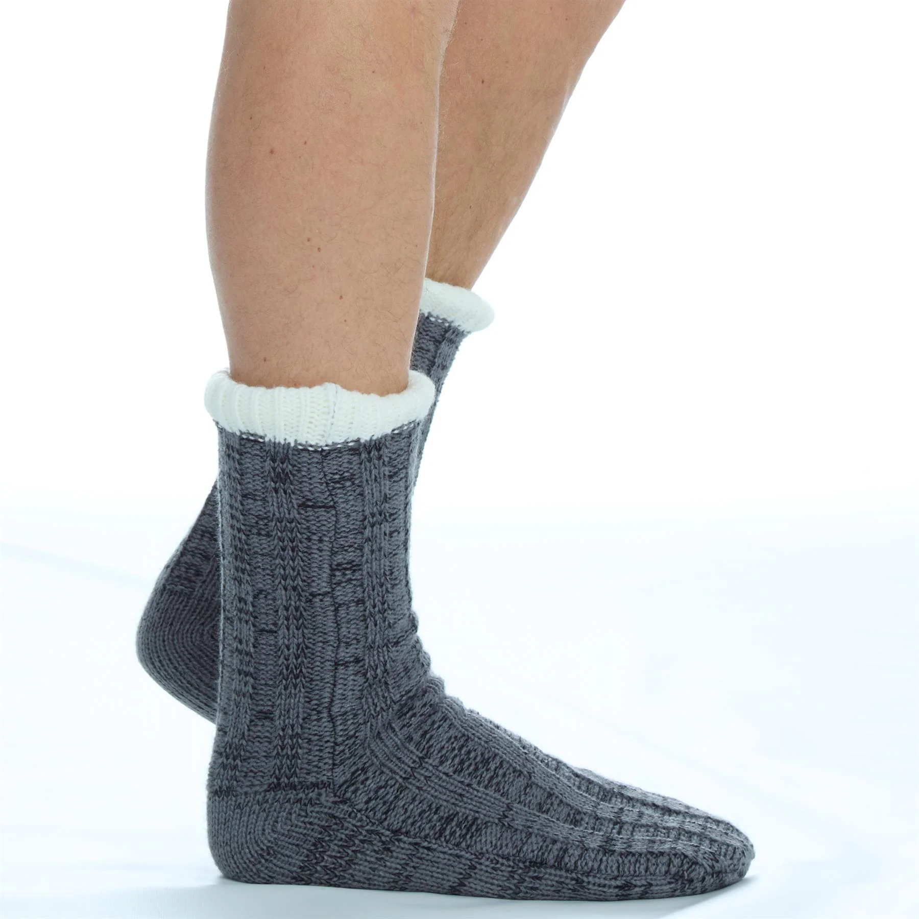Pierre Roche Mens Sherpa Lined Lounge Socks - Image 3