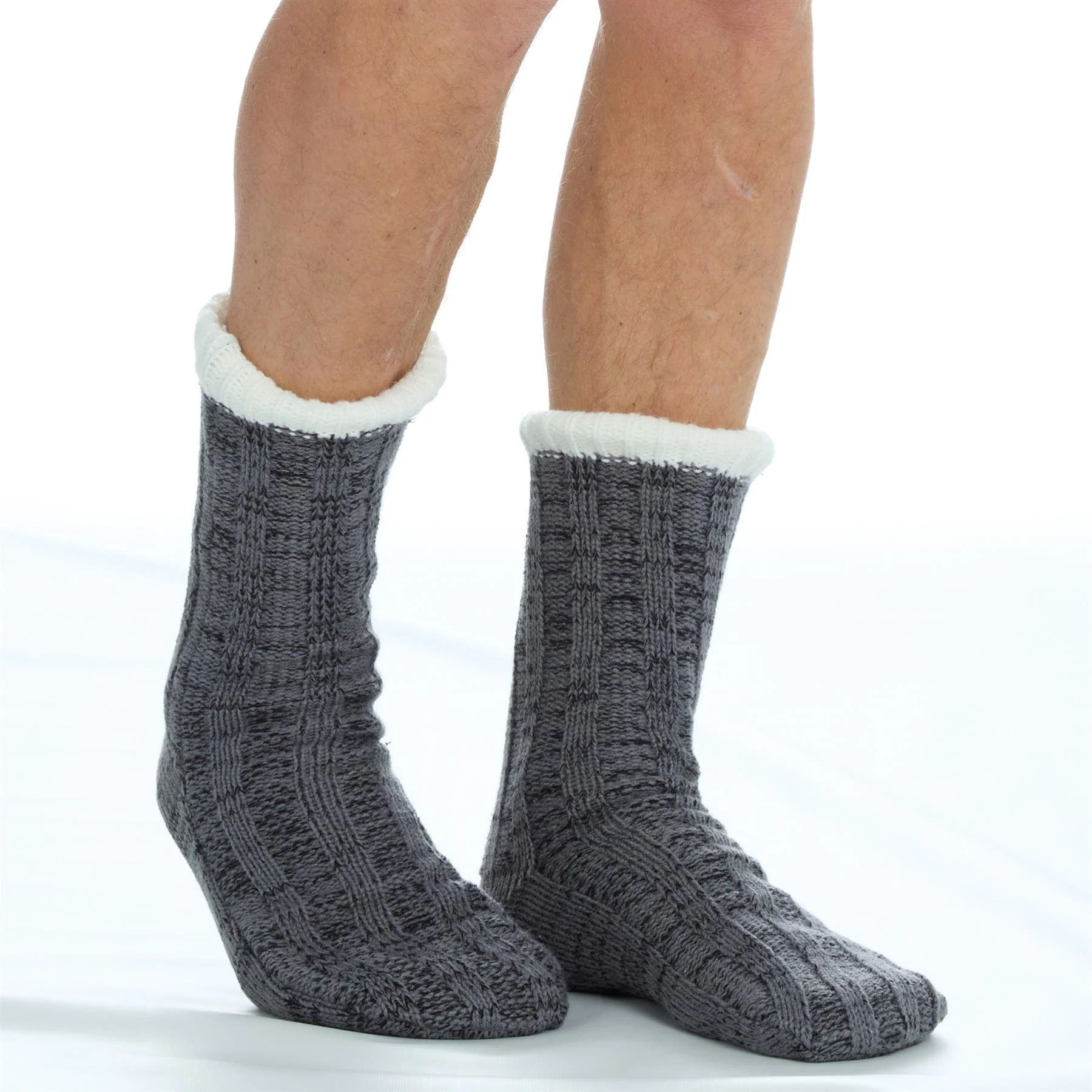 Pierre Roche Mens Sherpa Lined Lounge Socks - Image 4