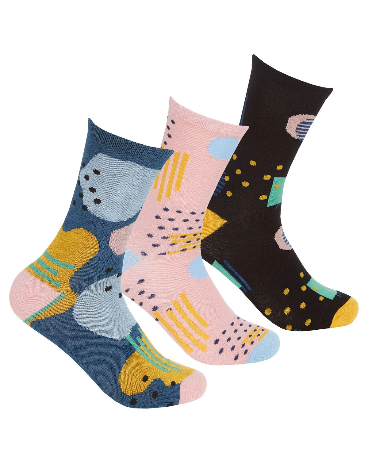 Womens 6 Pack Abstract Mix Bamboo Socks - Image 3