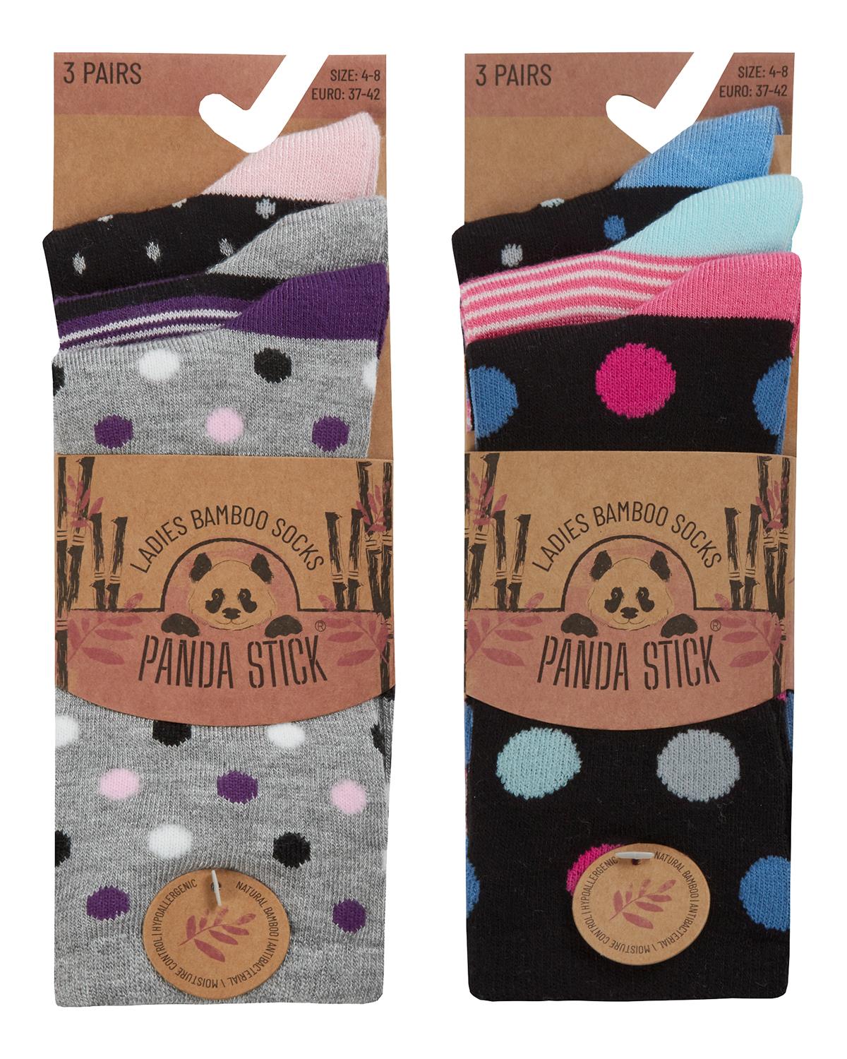 Womens 6 Pack Spot Mix Bamboo Socks - Image 4