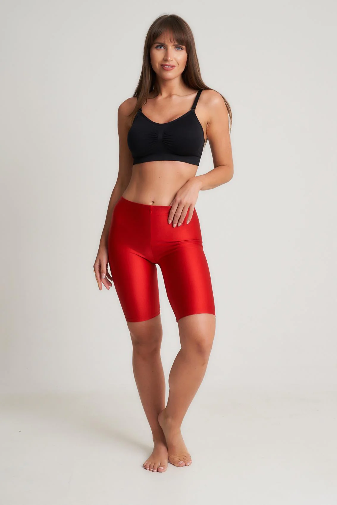 Womens Classic Shiny Lycra Cycling Shorts - Image 15