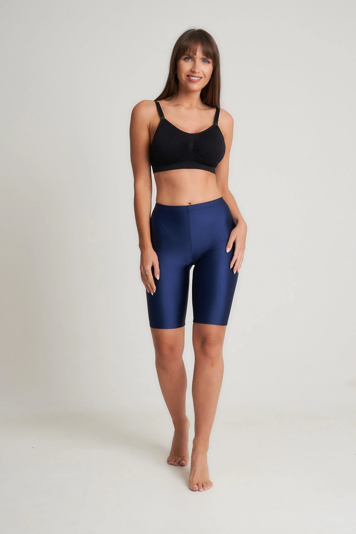 Womens Classic Shiny Lycra Cycling Shorts - Image 9